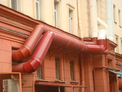 Air ducts outside the building
