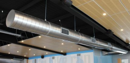 Suspended ventilation duct