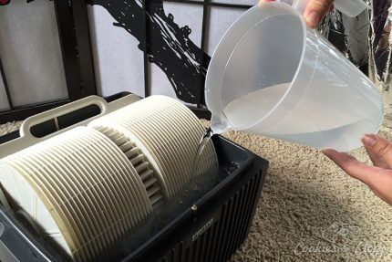 Refilling the air washer with distilled water