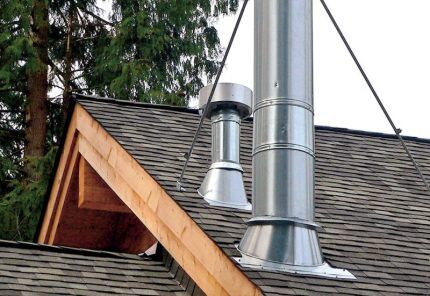 Ventilation pipe on the attic roof