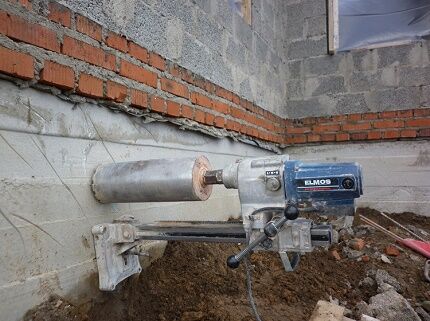 Drilling vents after building the foundation