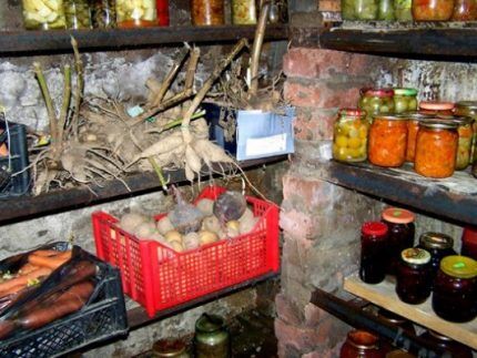 Humedad en una tienda de verduras en el garaje.