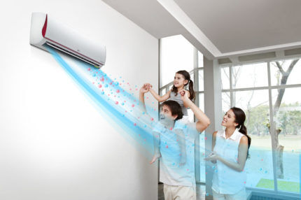 Air conditioner treated air flow 