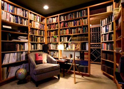 Library in a residential building