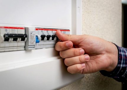 Circuit breaker on electrical panel