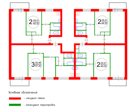 Plano sa sahig ng gusali ng apartment