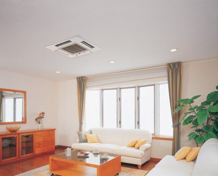Ceiling air conditioner in the apartment