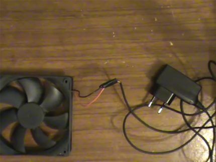 Connection of the cooler and 12-volt power supply