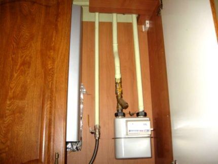 Disguised gas meter and pipes