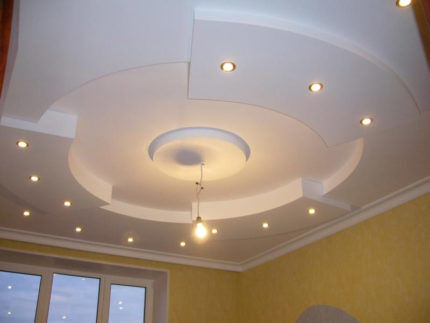Multi-level plasterboard ceiling