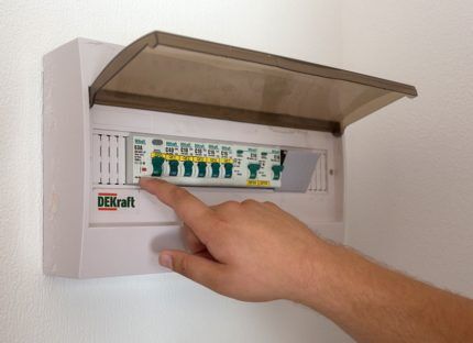 Electrical panel with circuit breakers