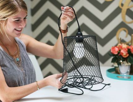 Lampshade from a basket