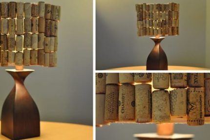 Wine cork lampshade