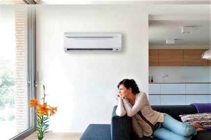 Linear air conditioner in the living room