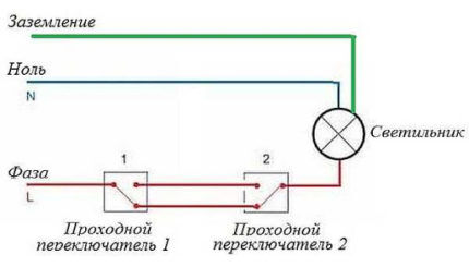 Повезивање пролазног прекидача