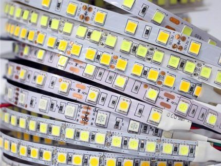 LED strips with various characteristics