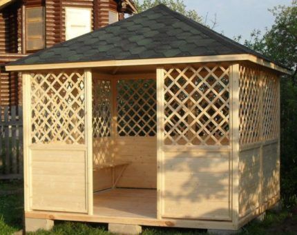 Gazebo with hipped roof