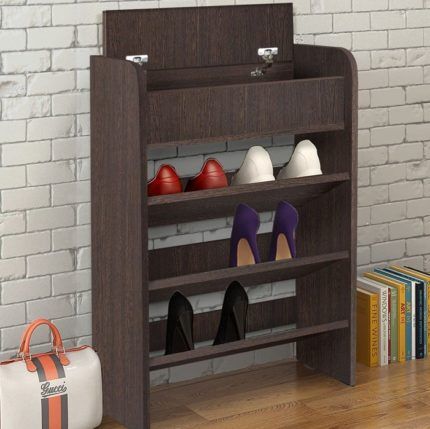 Wooden mini wardrobe for shoes and hats