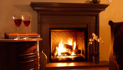 Fireplace in the interior