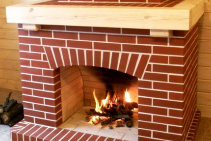 Brick fireplace