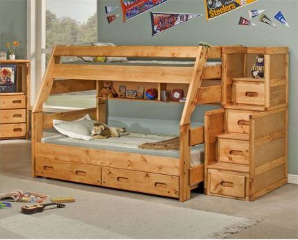 Wooden bunk bed