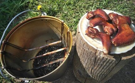 Small smokehouse made from a bucket
