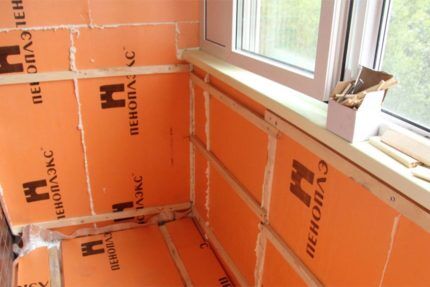 Insulation of the loggia with penoplex