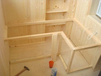 Balcony cabinet frame