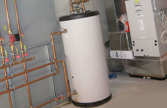 Indirect heating boiler