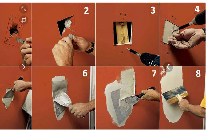 Steps to filling a hole in drywall