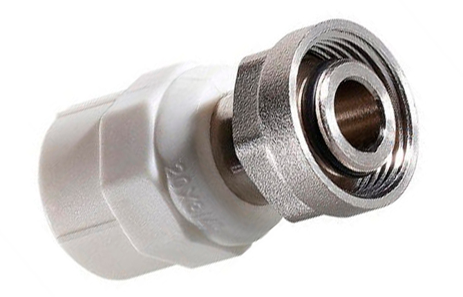 Plastic fitting with metal flare nipple and union nut