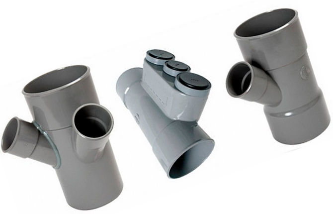 Fittings for sewer system for adhesive installation