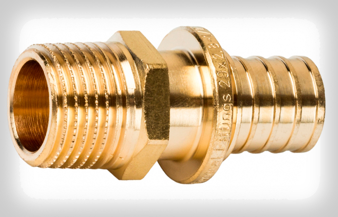 Types of brass threaded fittings for pipes made of HDPE and other materials