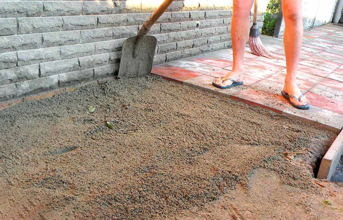 Installation of paving slabs