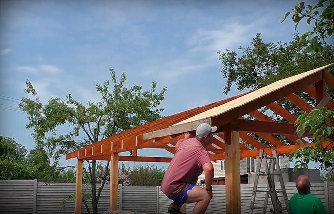 Preparing the gazebo roof for roofing