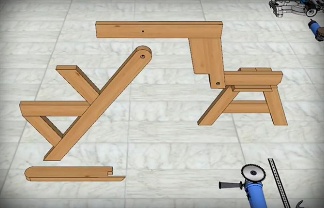 Hogyan készítsünk átalakító padot saját kezűleg: diagramok, rajzok, lépésről lépésre