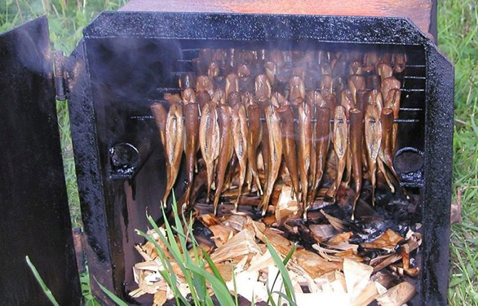 Fish smoking cabinet