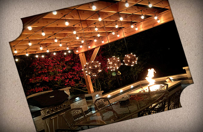 Do-it-yourself lighting in the gazebo