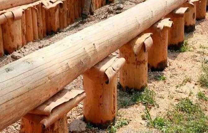 Wooden column foundation